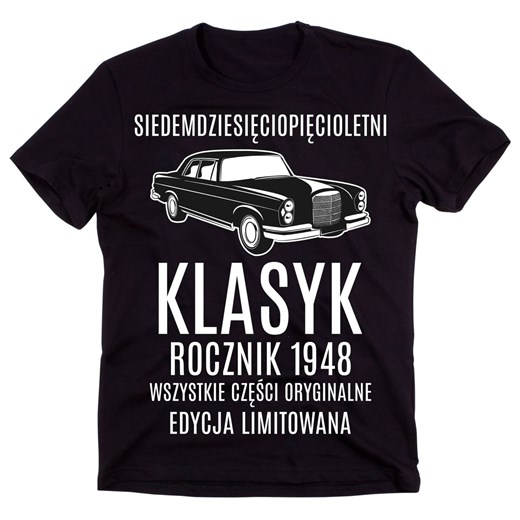 męska koszulka NA 75 URODZINY ze sklepu Time For Fashion w kategorii T-shirty męskie - zdjęcie 175637803