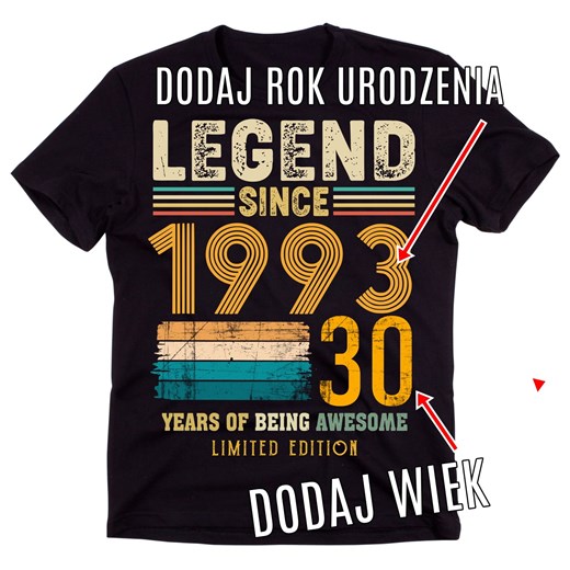 koszulka URODZINOWA MĘSKA - DODAJ ROK URODZENIA ze sklepu Time For Fashion w kategorii T-shirty męskie - zdjęcie 175638863