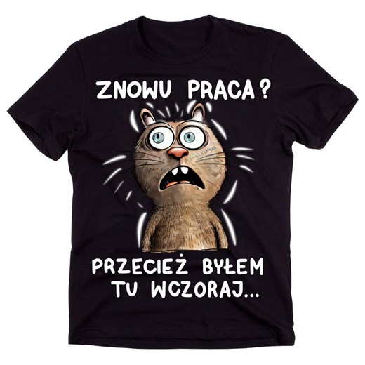 ŚMIESZNA KOSZULKA ZNOWU PRACA PRZECIEŻ BYŁEM TU WCZORAJ ze sklepu Time For Fashion w kategorii T-shirty męskie - zdjęcie 175638884