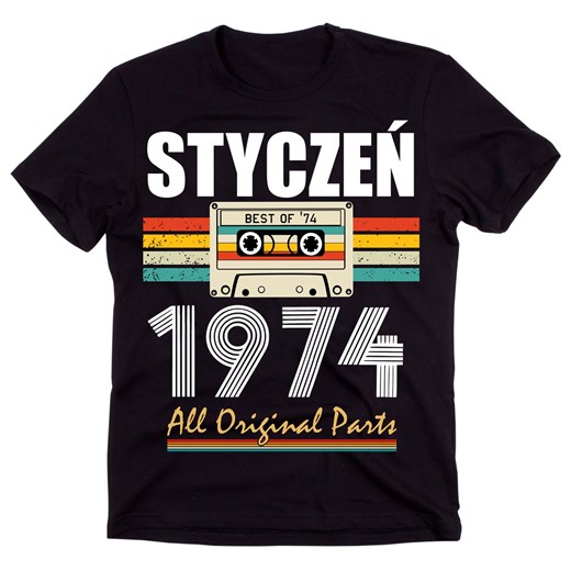 Męska koszulka na 50 urodziny - STYCZEŃ 1974 ze sklepu Time For Fashion w kategorii T-shirty męskie - zdjęcie 175640662