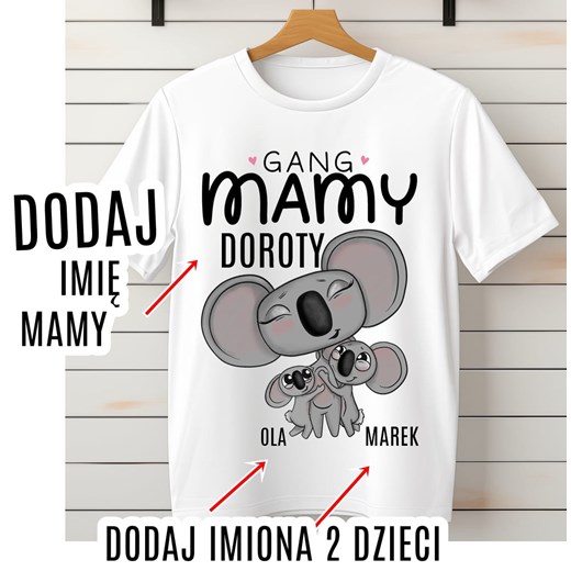 Koszulka na dzień mamy - gang mamy z dwójką dzieci ze sklepu Time For Fashion w kategorii Bluzki damskie - zdjęcie 175641874