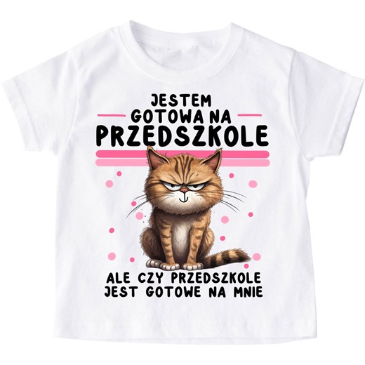 Koszulka do przedszkola dla dziewczynki - jesTem gotowa na przedszkole ze sklepu Time For Fashion w kategorii Bluzki dziewczęce - zdjęcie 175642263