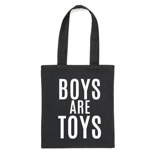 Czarny Shopper"BOYS ARE TOYS" ze sklepu Time For Fashion w kategorii Torby Shopper bag - zdjęcie 175643571