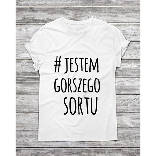 Koszulka męska # jestem gorszego sortu ze sklepu Time For Fashion w kategorii T-shirty męskie - zdjęcie 175644192