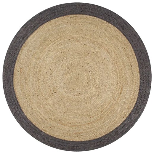Ciemnoszary jutowy okragły dywanik 150 cm -Beloho 5X Profeos One Size Edinos.pl