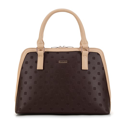 Damska shopperka z tłoczonym monogramem na przodzie brązowa ze sklepu WITTCHEN w kategorii Torby Shopper bag - zdjęcie 175650132