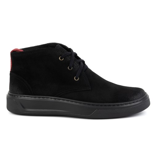 Buty męskie skórzane Chukka KAMPOL 109/35 SW czarne ze sklepu butyolivier w kategorii Buty zimowe męskie - zdjęcie 175651983