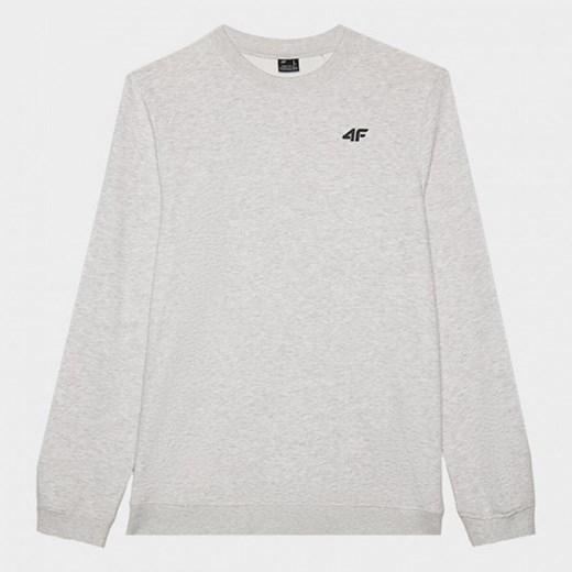 Męska bluza dresowa nierozpinana bez kaptura 4F 4FWMM00TSWSM1767 - szara ze sklepu Sportstylestory.com w kategorii Bluzy męskie - zdjęcie 175652393