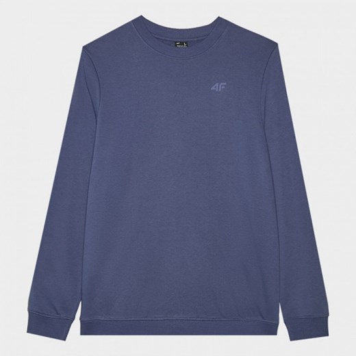Męska bluza dresowa nierozpinana bez kaptura 4F 4FWMM00TSWSM1767 - granatowa ze sklepu Sportstylestory.com w kategorii Bluzy męskie - zdjęcie 175652400