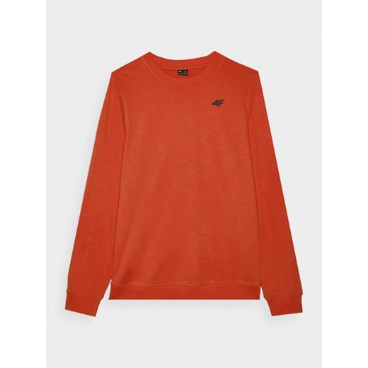 Męska bluza dresowa nierozpinana bez kaptura 4F 4FWMM00TSWSM1767 - czerwona ze sklepu Sportstylestory.com w kategorii Bluzy męskie - zdjęcie 175652401