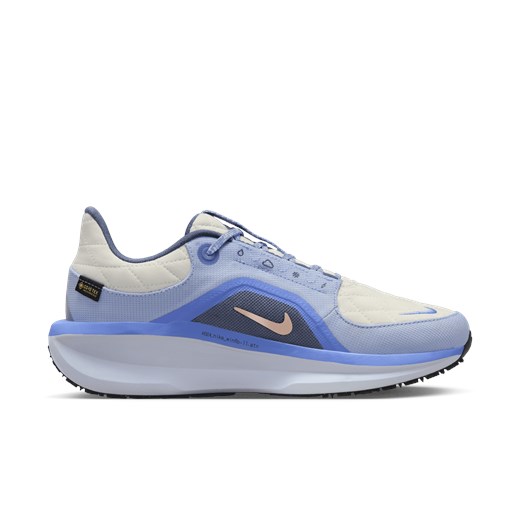 Nike buty sportowe damskie do biegania płaskie niebieskie gore-tex wiązane