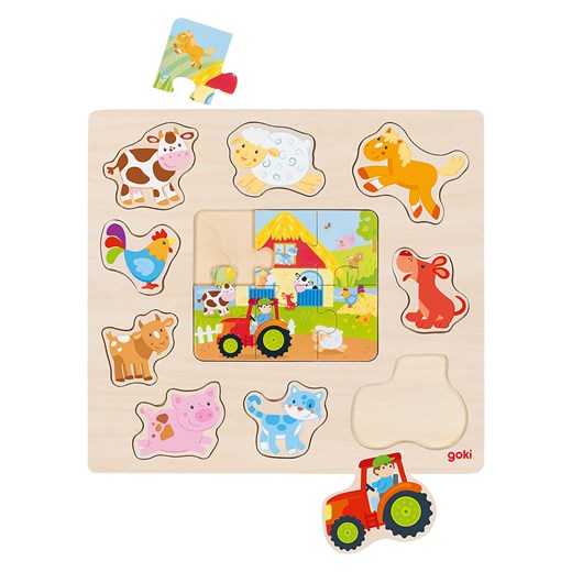 Goki 16-częściowa układanka "Farm animals" - 3+ ze sklepu Limango Polska w kategorii Zabawki - zdjęcie 175664584