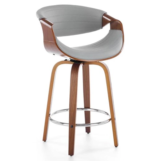 Hoker w stylu modern retro orzech + popielaty - Yagi ze sklepu Edinos.pl w kategorii Hokery - zdjęcie 175667863