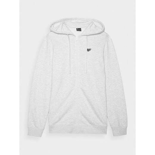 Męska bluza dresowa rozpinana z kapturem 4F 4FWMM00TSWSM1768 - szara ze sklepu Sportstylestory.com w kategorii Bluzy męskie - zdjęcie 175671141