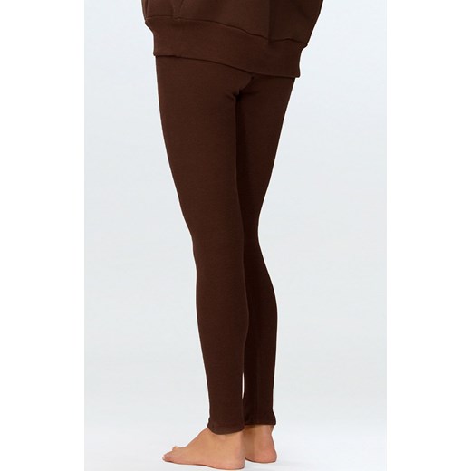 Legginsy prążkowane damskie czekoladowe Oseye, Kolor czekoladowy, Rozmiar S, DKaren ze sklepu Intymna w kategorii Spodnie damskie - zdjęcie 175672403