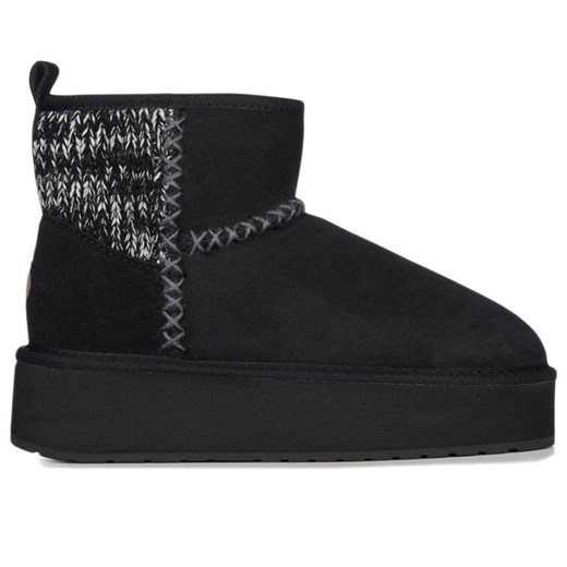 Buty Emu Australia Stinger Knit Flatform W13143BLAK - czarne ze sklepu streetstyle24.pl w kategorii Śniegowce damskie - zdjęcie 175672550