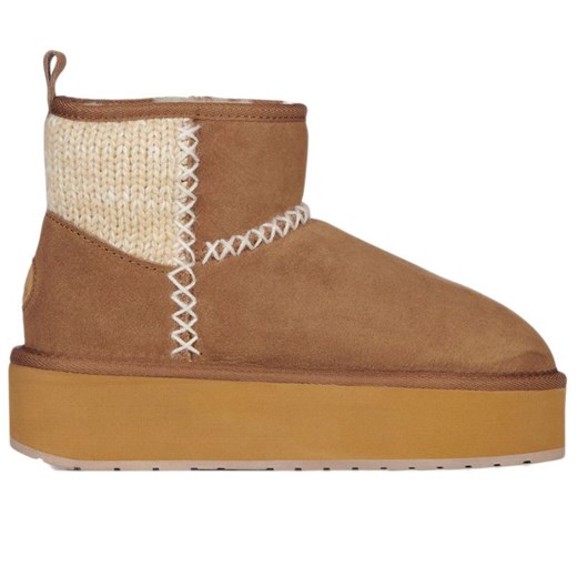 Buty Emu Australia Stinger Knit Flatform W13143CHES - brązowe ze sklepu streetstyle24.pl w kategorii Śniegowce damskie - zdjęcie 175672562