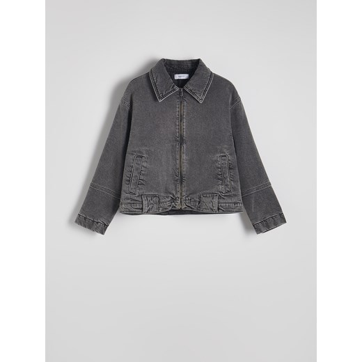 Reserved - Jeansowa kurtka z kołnierzykiem - szary Reserved L Reserved