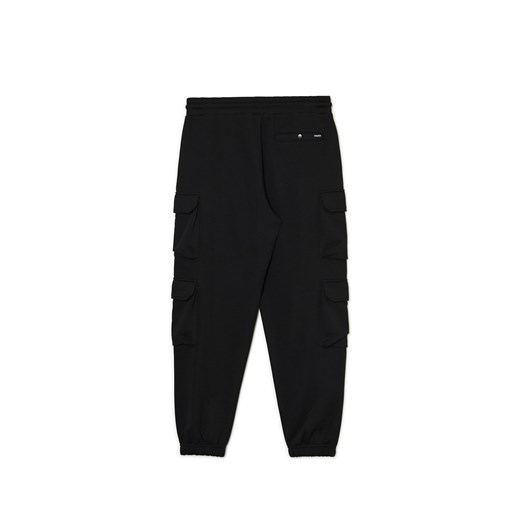 Cropp - Czarne dresowe joggery z kieszeniami cargo - czarny Cropp XS Cropp