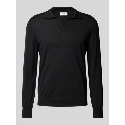Sweter z dzianiny z wykładanym kołnierzem ze sklepu Peek&Cloppenburg  w kategorii Swetry męskie - zdjęcie 175681263