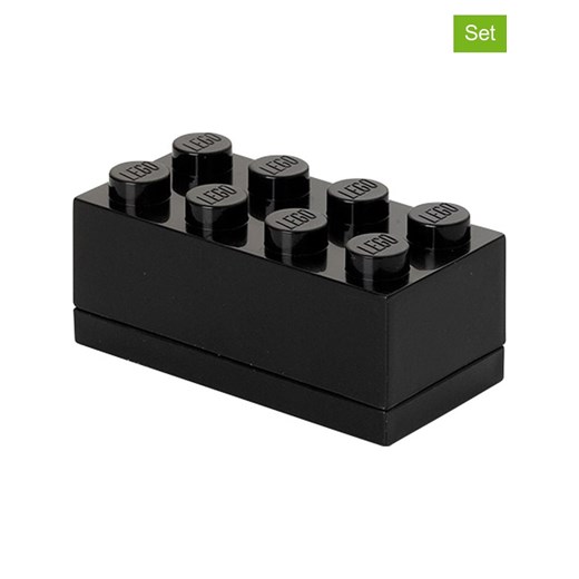 LEGO Pojemniki (3 szt.) &quot;Mini 8&quot; w kolorze czarnym - 9,2 x 4,3 x 4,6 cm ze sklepu Limango Polska w kategorii Pojemniki kuchenne - zdjęcie 175686660