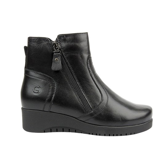 Wygodne, skórzane botki damskie na delikatnym koturnie - Galant 729, czarne Galant 39 ulubioneobuwie