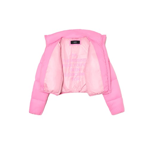 Cropp - Różowa kurtka puffer - różowy Cropp M Cropp