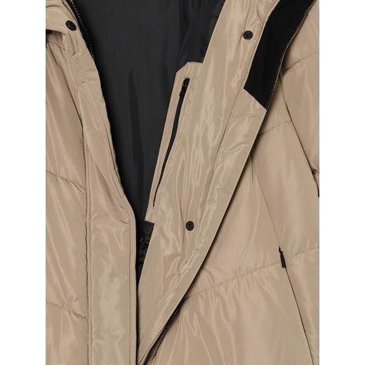 Cropp - Beżowy płaszcz z kapturem - brązowy Cropp L Cropp