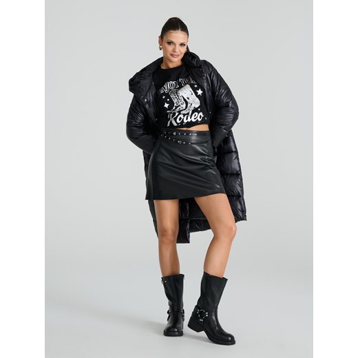 Sinsay - Mini spódnica z imitacji skóry - czarny Sinsay XXS Sinsay