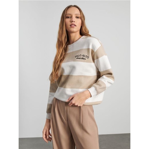 Sinsay - Bluza w paski - beżowy Sinsay L Sinsay