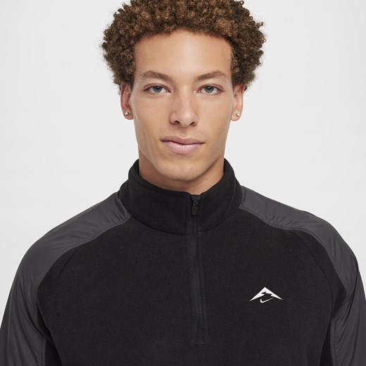 Męska dzianinowa bluza do biegania z zamkiem 1/4 Nike Trail Polartec® - Czerń Nike S Nike poland