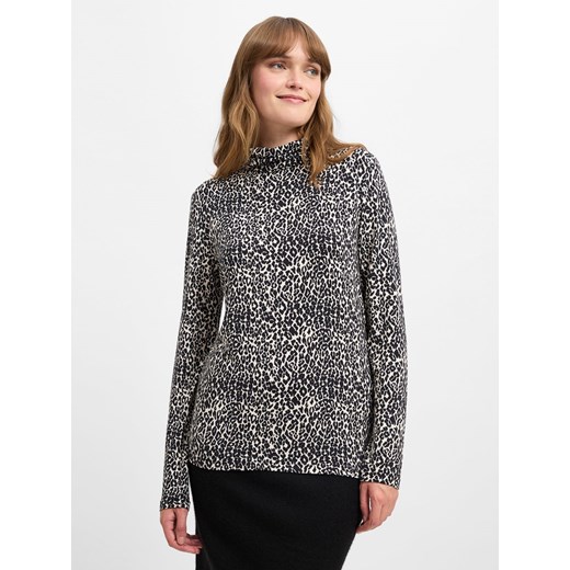 Franco Callegari Damski longsleeve Kobiety Modal czarny wzorzysty ze sklepu vangraaf w kategorii Bluzki damskie - zdjęcie 175708373