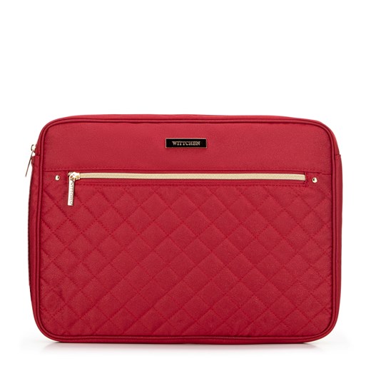 Pokrowiec na laptopa 15'' pikowany na przodzie wiśniowy ze sklepu WITTCHEN w kategorii Torby na laptopa - zdjęcie 175712720