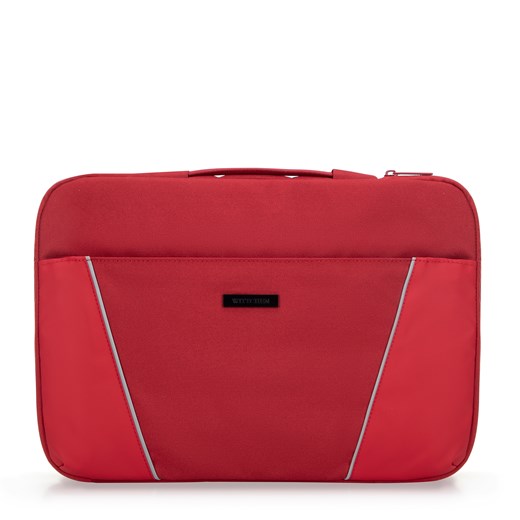 Pokrowiec na laptopa 15'' z ukośnymi przeszyciami wiśniowy ze sklepu WITTCHEN w kategorii Torby na laptopa - zdjęcie 175712732