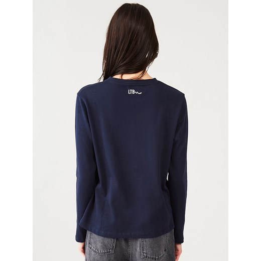 Bluzka damska LTB z długim rękawem z okrągłym dekoltem z napisami 