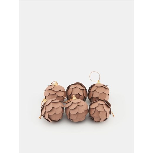 Sinsay - Bombki 6 pack - beżowy ze sklepu Sinsay w kategorii Dekoracje świąteczne - zdjęcie 175718682