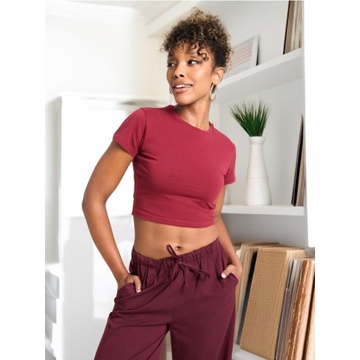 Sinsay - Crop top - czerwony ze sklepu Sinsay w kategorii Bluzki damskie - zdjęcie 175718723