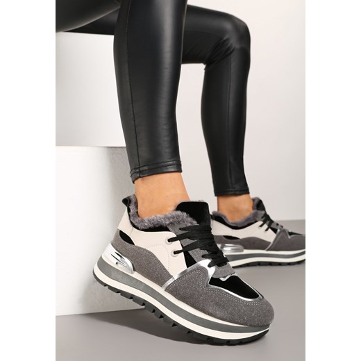 Szare Sneakersy na Zimę z Futerkowym Ociepleniem Vertiste ze sklepu renee.pl w kategorii Buty sportowe damskie - zdjęcie 175719864