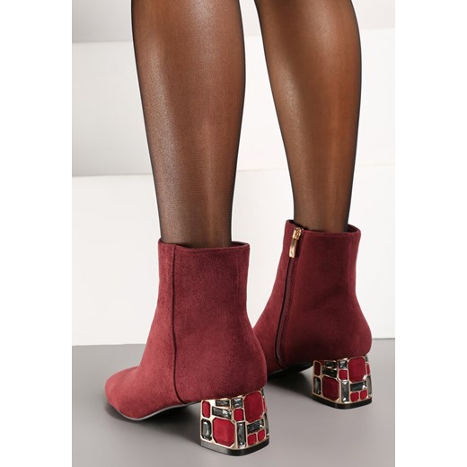 Botki Renee eleganckie na obcasie z zamkiem 