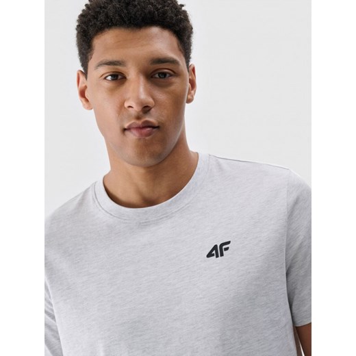 Męski t-shirt basic 4F 4FWMM00TTSHM2256 - szary ze sklepu Sportstylestory.com w kategorii T-shirty męskie - zdjęcie 175720432