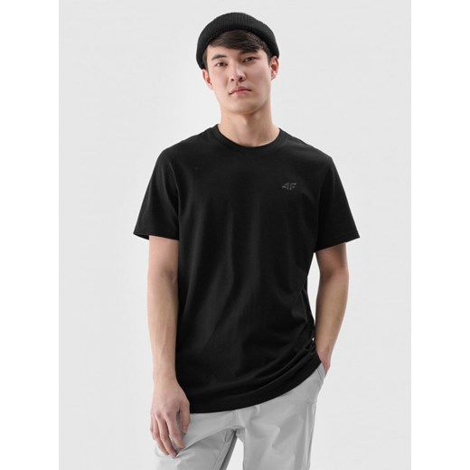 Męski t-shirt basic 4F 4FWMM00TTSHM2256 - czarny ze sklepu Sportstylestory.com w kategorii T-shirty męskie - zdjęcie 175720444