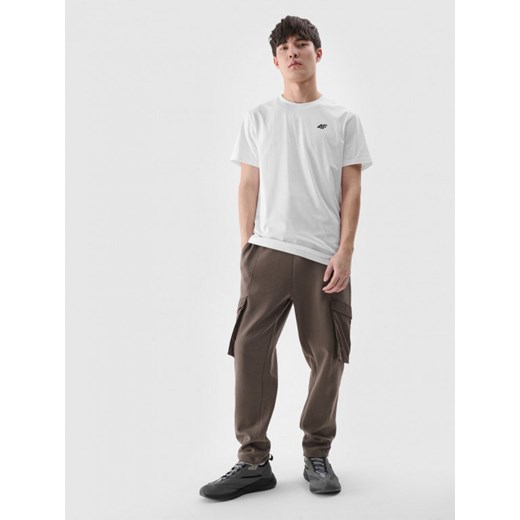 Męski t-shirt basic 4F 4FWMM00TTSHM2256 - biały ze sklepu Sportstylestory.com w kategorii T-shirty męskie - zdjęcie 175720450