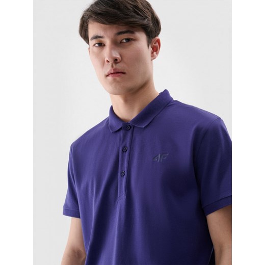 Męska koszulka polo 4F 4FWMM00TPTSM367 - granatowa ze sklepu Sportstylestory.com w kategorii T-shirty męskie - zdjęcie 175720531