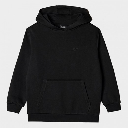 Dresowa bluza dziewczęca nierozpinana z kapturem 4F 4FJWMM00TSWSF1862 - czarna ze sklepu Sportstylestory.com w kategorii Bluzy dziewczęce - zdjęcie 175720571