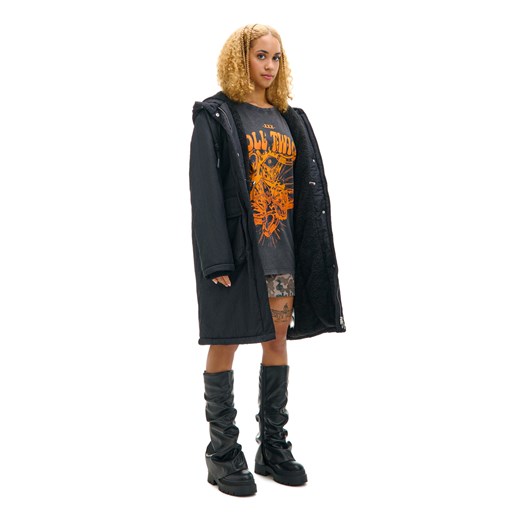 Cropp - Czarna parka z kapturem - czarny ze sklepu Cropp w kategorii Parki damskie - zdjęcie 175721753