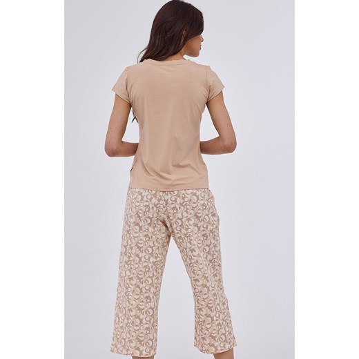 Bawełniana piżama damska 846/395 Suzana, Kolor beżowy-wzór, Rozmiar S, Cornette Cornette XXL okazyjna cena Primodo