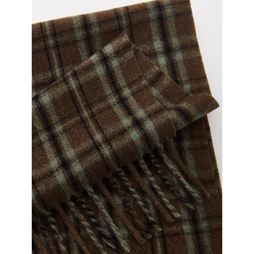 Reserved - Szalik z dodatkiem wełny - ciemnobrązowy Reserved ONE SIZE Reserved