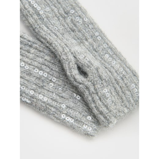 Reserved - Długie mitenki z cekinami - jasnoszary Reserved ONE SIZE Reserved