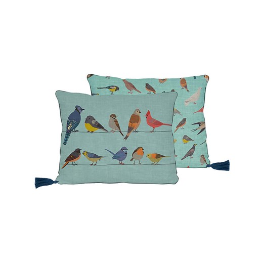 Folkifreckles Poszewka "Fancy Birds" w kolorze turkusowym na poduszkę Folkifreckles onesize Limango Polska wyprzedaż