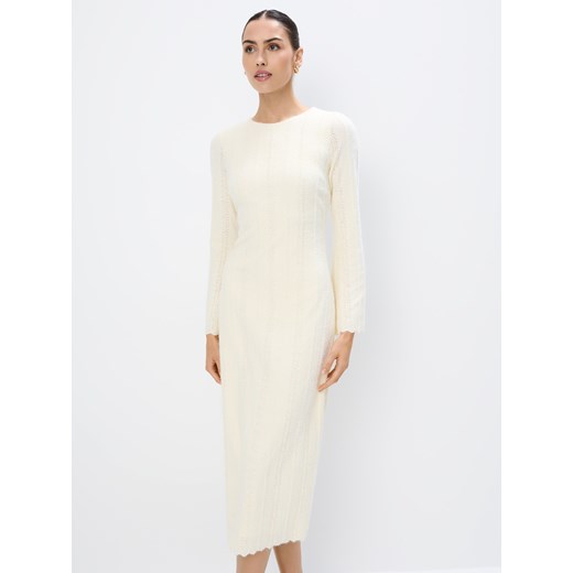Mohito - Dzianinowa sukienka - kremowy ze sklepu Mohito w kategorii Sukienki - zdjęcie 175732913